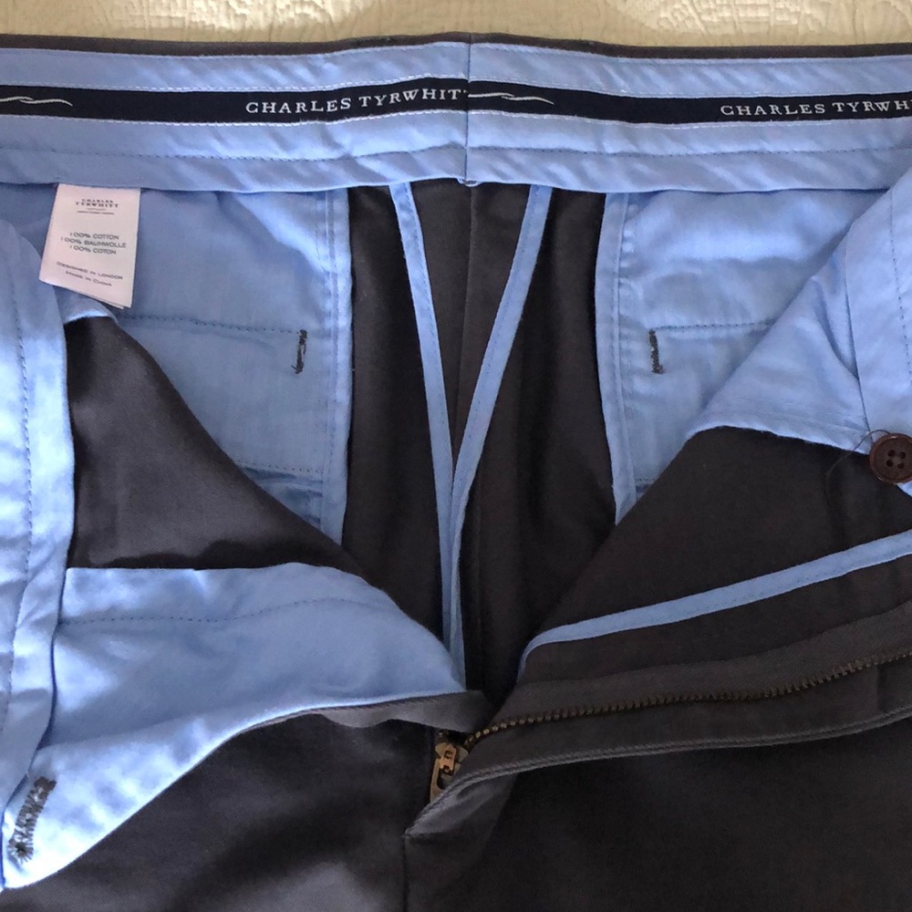 Charles Tyrwhitt men’s gray cotton slacks